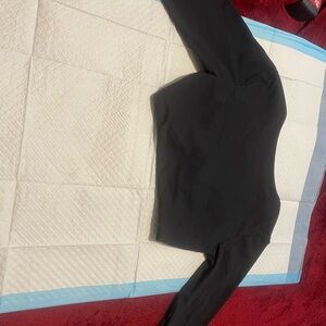 Black Long Sleeve Crop Top